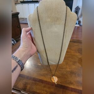 Orange Pendant Necklace with Chain